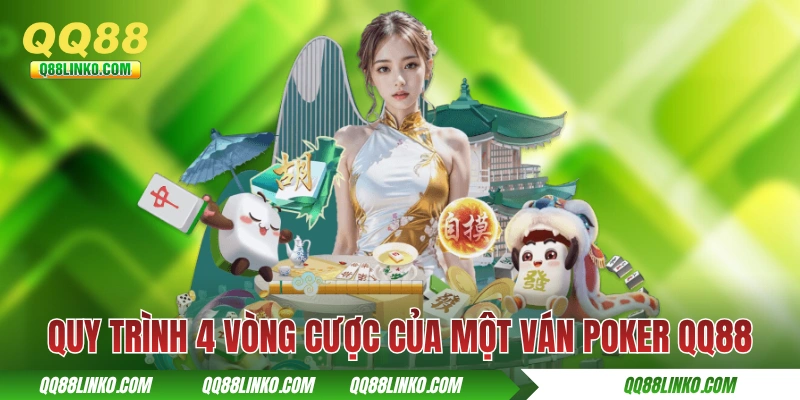 Quy trình 4 vòng cược của một ván Poker QQ88